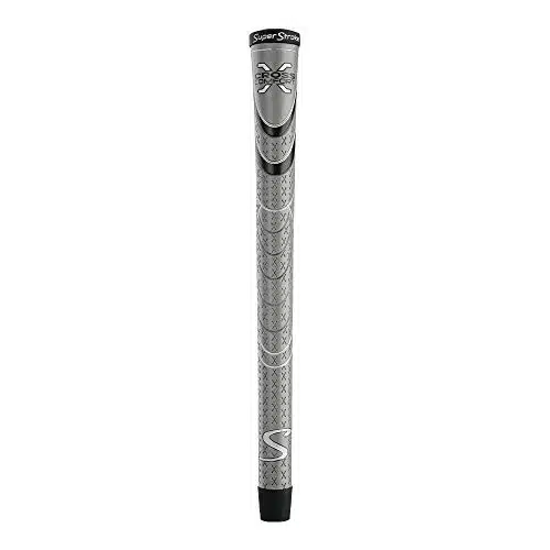 SuperStroke Cross Comfort Golf Club Grip, GrayBlack (Midsize)  Soft & Tacky Polyurethane That Boosts Traction  X style Surface & Non Slip  Swing Faster & Square the Clubface More Naturally