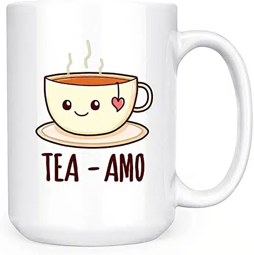 Tea Amo Pun EspaÃ±ol Spanish I Love You Mug   oz Deluxe Double Sided Tea Mug