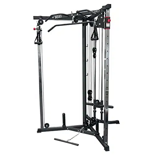 Valor Fitness Cable Crossover Machine   Adjustable Positions with Pull Up Bars, Max Weight lb. Plate Loaded Pulley System for Home Gym Power Workout   Handles Included  BD 