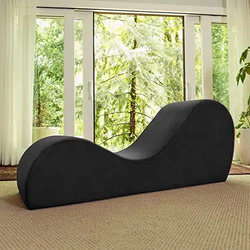 Avana Sleek Chaise Lounge for Yoga Made in The USA for Stretching, Relaxation, Exercise & More, D x  x H Inch, Black