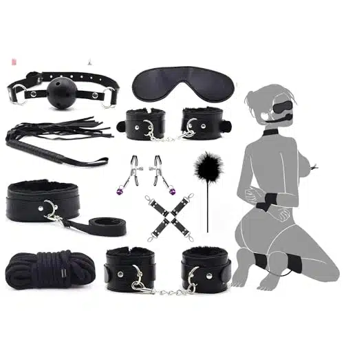 BDSM Sex Bed Bondage Restraints Kit Toys Sex Things Accessories for Adults Couples Kinky Sex Tie Downs for Women Bed Straps Restraints Adult Play Sweater t