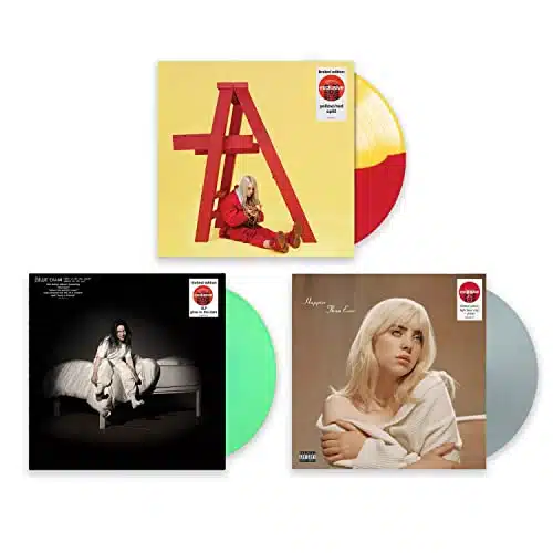 Billie Eilish Limited Edition Color Vinyl Collection Fall Asleep  Dont Smile At Me  Happier Than Ever  + Including Bonus Art Card