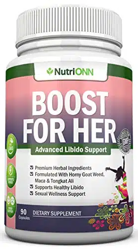 Boost For Her Libido Booster For Women  Activates & Enhances Libido   Mood & Desire Boost   Non GMO   All Natural Herbal Aphrodisiac   With Horny Goat Weed, Tongkat Ali, Maca & Tribulus   Capsules