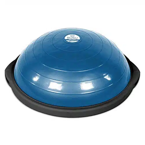Bosu Inch Dynamic Non Slip Travel Size Home Gym Balance Ball Pod Trainer for Strength and Flexibility with Rubber Feet and Hand Pump, Blue
