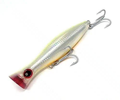 Capt Jay Fishing Saltwater Popper Lures topwater Floating Fishing Lures Surf Fishing Floating Lure, Poppers, Fishing Lures, Surf Fishing Lures (Yellow Silver, )