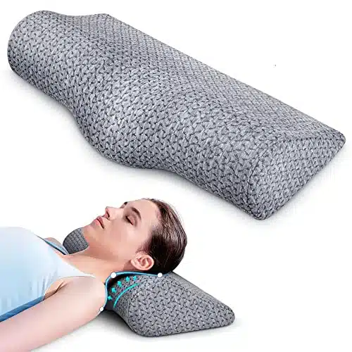 Cervical Neck Pillows for Pain Relief Sleeping, High Density Memory Foam Pillow Neck For Bolster Support and Shoulder Relaxer, Decompression Devices Orthopedic Roll Pillow for Bed Office