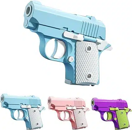 D Printed Small Pistol Toys, Stress Relief Pistol Toys for Adults, Fidget Toys Suitable for Relieving ADHD, Anxiety, Suitable Toys for Friends Adults and Kids Best Gift (BlueW