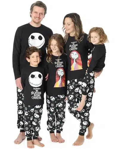 Disney The Nightmare Before Christmas Womens Pyjamas  Jack Skellington Sally Halloween Matching Long Sleeve Long Leg PJ Set