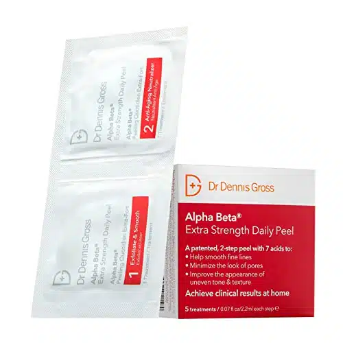 Dr Dennis Gross Alpha Beta Extra Strength Daily Peel  Step Daily Treatment to Boost Radiance, Refine Pores, Clear Breakouts, and Smooth Lines & Wrinkles  Treatments