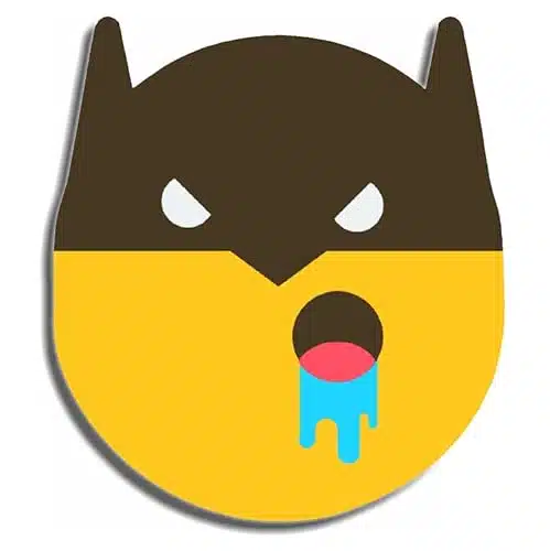 Drooling Bat Face Emoji Sticker Decal Custom Vinyl Texting Colorful