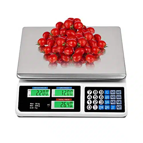 EASIGO LB Digital Weight Price Scale Electronic Price Computing Scale LCD Digital Commercial Retail Food Meat Weight Scales, Upgraded Version