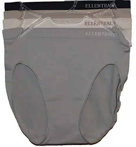 ELLEN TRACY Womens High Cut Brief Panties Breathable Seamless Underwear Pack Multipack (Regular & Plus Size)   Large