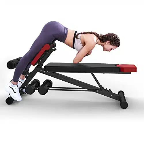 Finer Form Multi Functional Gym Bench for Full All in One Body Workout  Versatile Fitness Equipment for Hyper Back Extension, Roman Chair, Adjustable Situp, Decline, Flat Benc
