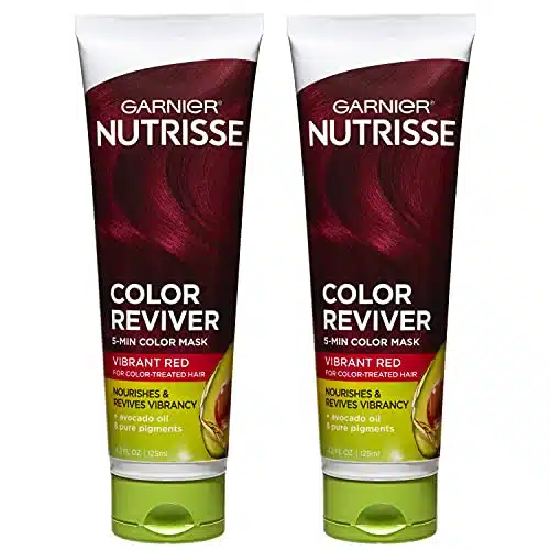 Garnier Hair Color Nutrisse Color Reviver IN Color Mask, Vibrant Red for Color Treated Hair to Nourish & Revives Vibrancy (For Auburn Reds), Fl Oz, Count (Packaging May Vary)