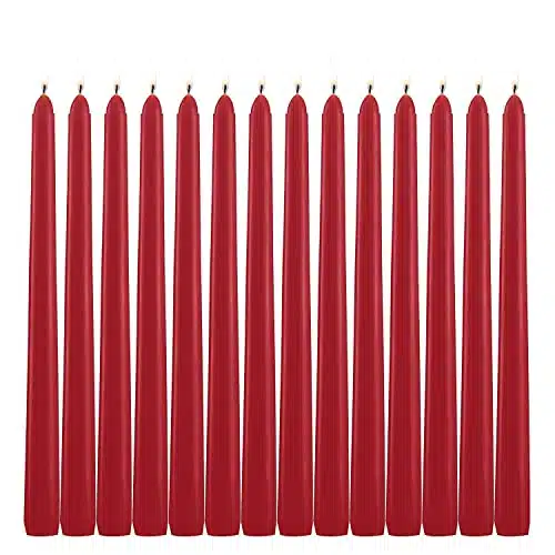 HELLY Pack Tall Red Taper Candles   Inch Red Dripless, Unscented Dinner Candle   Paraffin Wax with Cotton Wicks   Hour Burn Time.