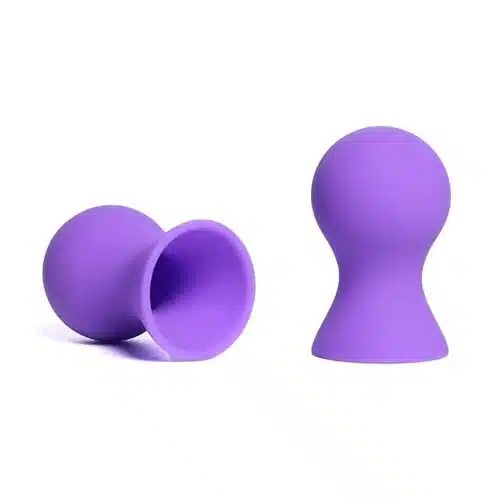 Honeypleasures Silicone Nipple Suckers, Pair for Nipple & Breast Play (Purple)