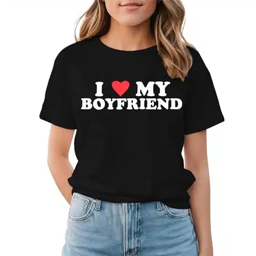 I Love My Girlfriend Shirt Men Women I Love My Boyfriend Shirts Gf Bf Tee Valentine's Day Couples Matching Tee