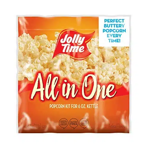 Jolly Time All In One Kit for Popcorn Machine Portion Packet, Ounce (Pack of )