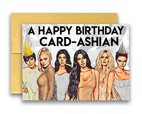 Kim Kardashian Kylie Jenner Inspired Parody Birthday Card ashian Card xinches wEnvelope