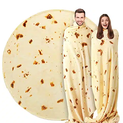 Kimdee Burrito Tortilla Blanket Double Sided inches GSM Cozy Flannel Fabric Novelty Giant Food Throw Blanket for Bed, Couch, Travel, Picnic and Beach for Kids