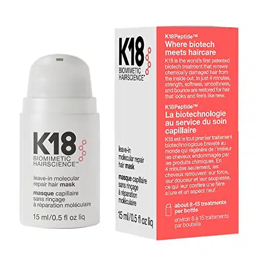 Kini Leave In Molecular Repair Hair Mask Treatment to Repair Damaged Hair   inutes to Reverse Damage from Bleach + Color, Chemical Services, Heat ml