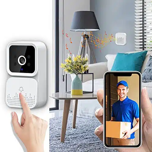 Lightning Deals Smart WiFi Remote Video Doorbell, Intelligent Visual Doorbell Home Intercom HD Wireless Rechargeable Security Door Doorbell, HD Night Vision WiFi Security Door Doorbell
