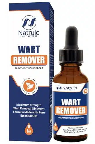 Natural Wart Oil Liquid Drops  Fast, Safe for Kids, Maximum Strength Wart Ointment with Pure Essential Oils  No Pain, No Scarring, Easy to Use on Face, Neck, Body, Hands, Feet