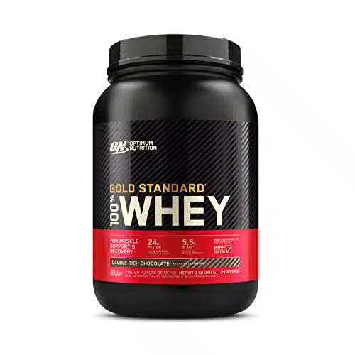 Optimum Nutrition Gold Standard % Whey Protein Powder, Double Rich Chocolate, Pound (Packaging May Vary)
