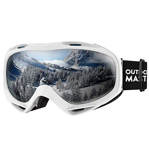 OutdoorMaster OTG Ski Goggles   Over Glasses SkiSnowboard Goggles for Men, Women & Youth   % UV Protection (Stripe Frame + VLT % Grey Lens)