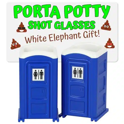 Porta Potty Shot Glasses, Top Choice for Your #Humor, Funny Shot Glasses, Gag Gift for Men, White Elephant Gifts, Secret Santa, and Shot Glass Collectors