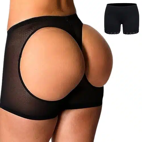 Reatowrol Blue Badge Company Butt Lifting Shorts for Women, Butt Lifting Shapewear, Shapewear for Women Tummy Control (XL) Black