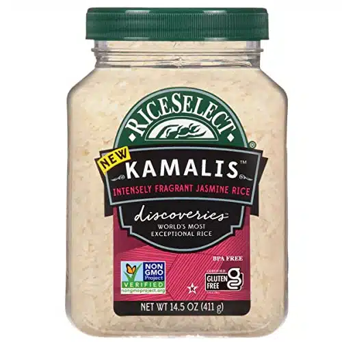 RiceSelect Discoveries Kamalis Intensely Fragrant Jasmine Rice, Gluten Free, Non GMO, Vegan, Ounce Jar