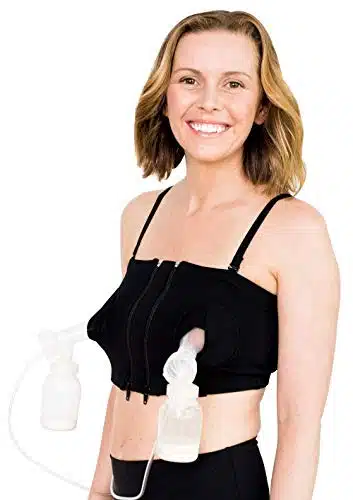 Simple Wishes Signature Hands Free Pumping Bra, Patented, Black, X SmallLarge
