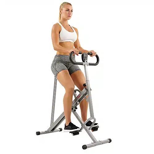 Sunny Health & Fitness Squat Assist Row N Ride Trainer for Glutes Workout with Online Training Video