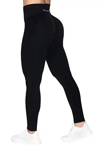 Sunzel Scrunch Butt Lifting Leggings for Women High Waisted Seamless Workout Leggings Gym Tights Tummy Control Yoga Pants Black