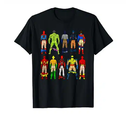 Superhero Butts Tshirt Action Heros omen Men Guys Adults
