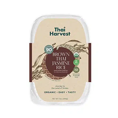 THAI HARVEST % USDA Organic Brown Jasmine Rice Ounce (Pack of ) Microwaveable Seconds Ready to Eat Instant Jasmine Rice for Quick Dinner Meals Zero Preservatives Gluten Free
