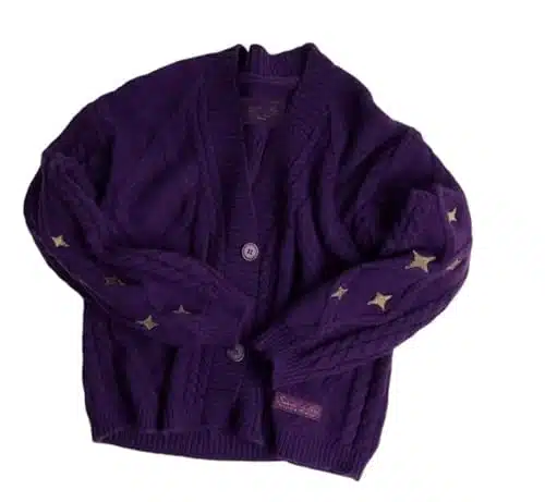 Taylor Speak Now Purple Swift Cardigan, Women's Long Sleeve Button Down Version Knitted Cardigan (X Large, XX Large)