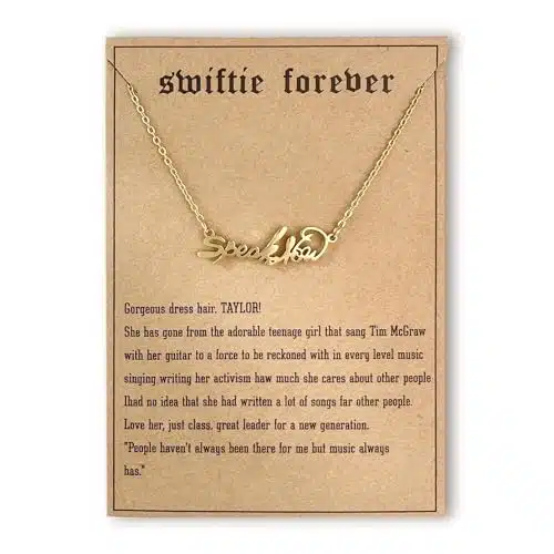 Ts Albums Necklace for SwiftieEras Lover Reputation Speak Now Folklore Fearless Necklace for Concert Outfit Jewelry Inspired Fan Gifts (Speak Now Gold)
