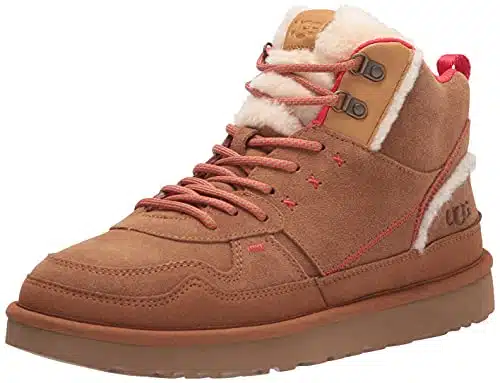 UGG Women's Highland Hi Heritage Sneakers, Chestnut  Fiery Red Suede,
