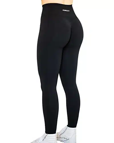 Workout Legging for Women Seamless Scrunch Yoga Pants Tummy Control Running for Fitness Sport Active Ankle Legging '' (S, Black)