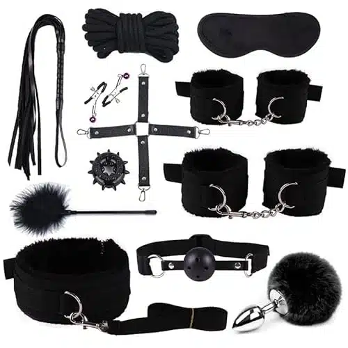 pcs Black Neck to Wrist Bondage Restraints Set   BDSM Kit Sexy Handcuffs Collar with Blindfold Adjustable Bondage Gear & Accessories, Bed SM Games Play Sex Toys for Couples Wo