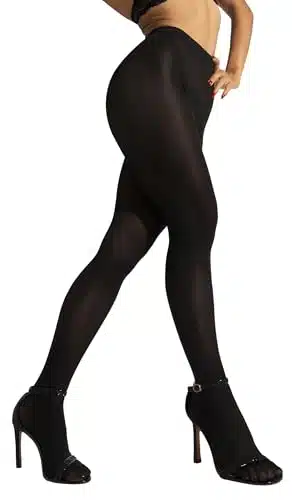 sofsy Black Tights for Women Opaque Pantyhose Stockings Nylons  Black Medium pack [Made In Italy]