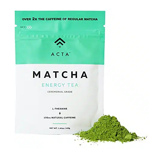 ACTA Matcha Energy Tea g, High Caffeine (mg) Blend for Increased Focus & Clarity, Perfect Coffee Alternative Made with Ceremonial Grade Matcha Green Tea Powder from Japan