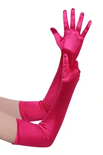 BABEYOND Long Opera Party s Satin Gloves Stretchy Adult Size Elbow Length