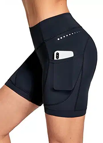 BALEAF Women's D Padded Bike Shorts Cycling Underwear with Padding Pockets Bicycle Pants Biking Tights Spin Gear Clothes Black M