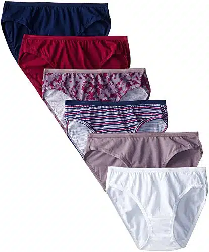 Fruit of the Loom Womens Underwear Cotton Bikini Panty Multipack, Assorted, Large ()