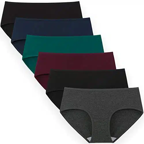 INNERSY Womens Underwear Cotton Hipster Panties Regular & Plus Pack(Medium,Dark Vintage)