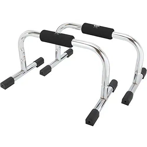 JFIT Tall  Pro Push Up Bar Stand   Durable Metal Fitness Equpiment Made in Taiwan   Padded Handles For Secure Grip, Non Skid Feet, Elevated Bar For Enhanced Push Ups