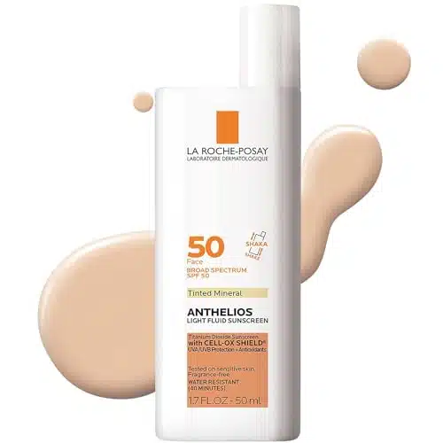 La Roche Posay Anthelios Tinted Sunscreen SPF , Ultra Light Fluid Broad Spectrum SPF , Face Sunscreen with Titanium Dioxide Mineral, Universal Tint, Oil Free